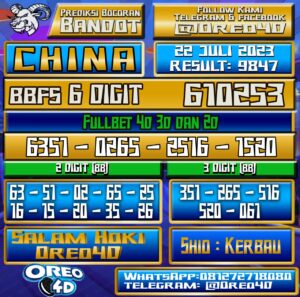 Bocoran Togel China Sabtu,22 juli 2023