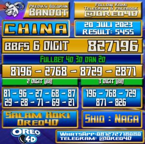 Bocoran Togel China Kamis,20 JULI 2023