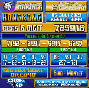 Bocoran Togel Hongkong Rabu,05 JULI 2023