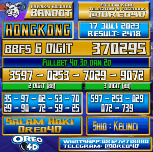 Bocoran Togel Hongkong Senin,17 JULI 2023
