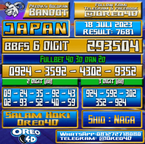 Bocoran Togel JAPAN Selasa,18 JULI 2023