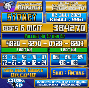 PREDIKSI TOGEL 🇦🇺 SYDNEY 🇦🇺 02 JULI 2023