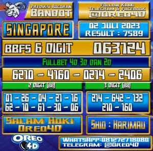 PREDIKSI TOGEL 🇸🇬 SINGAPORE 🇸🇬 02 JULI 2023
