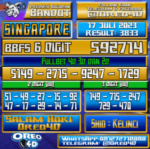 Bocoran Togel Singapore Senin,17 JULI 2023