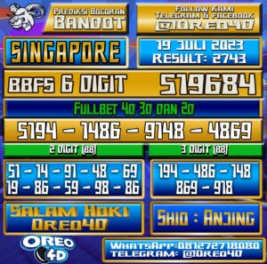 Bocoran Togel Singapore Rabu,19 juli  2023