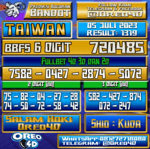 Bocoran Togel Taiwan Rabu,05 JULI 2023