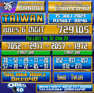 Bocoran Togel Taiwan Sabtu,15 JULI 2023