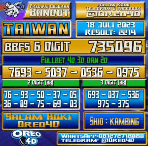 Bocoran Togel Taiwan Selasa,18 JULI 2023