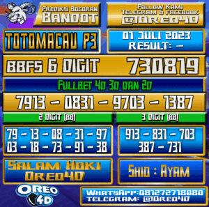 PREDIKSI TOTO MACAU P3 Sabtu,01 JULI 2023