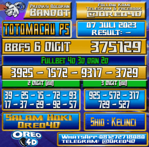 PREDIKSI TOTO MACAU P5 Jumat,07 JULI 2023