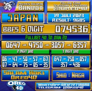 Bocoran Togel JAPAN Rabu,19 JULI 2023