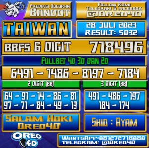 Bocoran Togel Taiwan Jumat,28 juli 2023