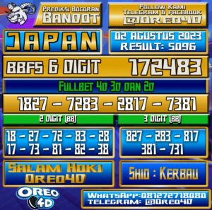 Bocoran Togel JAPAN Rabu,02 Agustus 2023