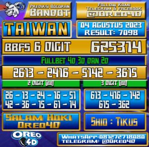 Bocoran Togel Taiwan Jumat,04 Agustus 2023